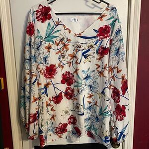 Qearal Women’s XL Floral Blouse